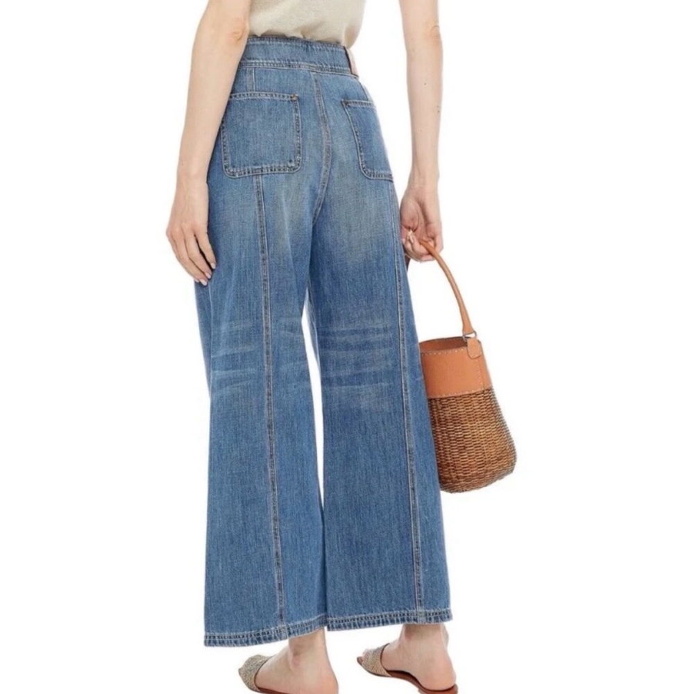 Zimmermann Juliette Wide Leg Lace Up High Waisted Jeans - Picture 2 of 10